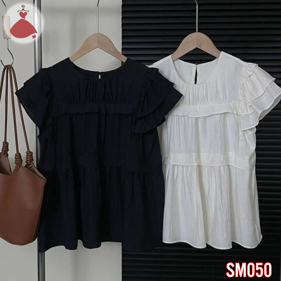 Áo sơ mi xếp tầng mềm mại  SOBIN Big Size cao cấp 50-90 KG, áo sơ mi nữ, SM050