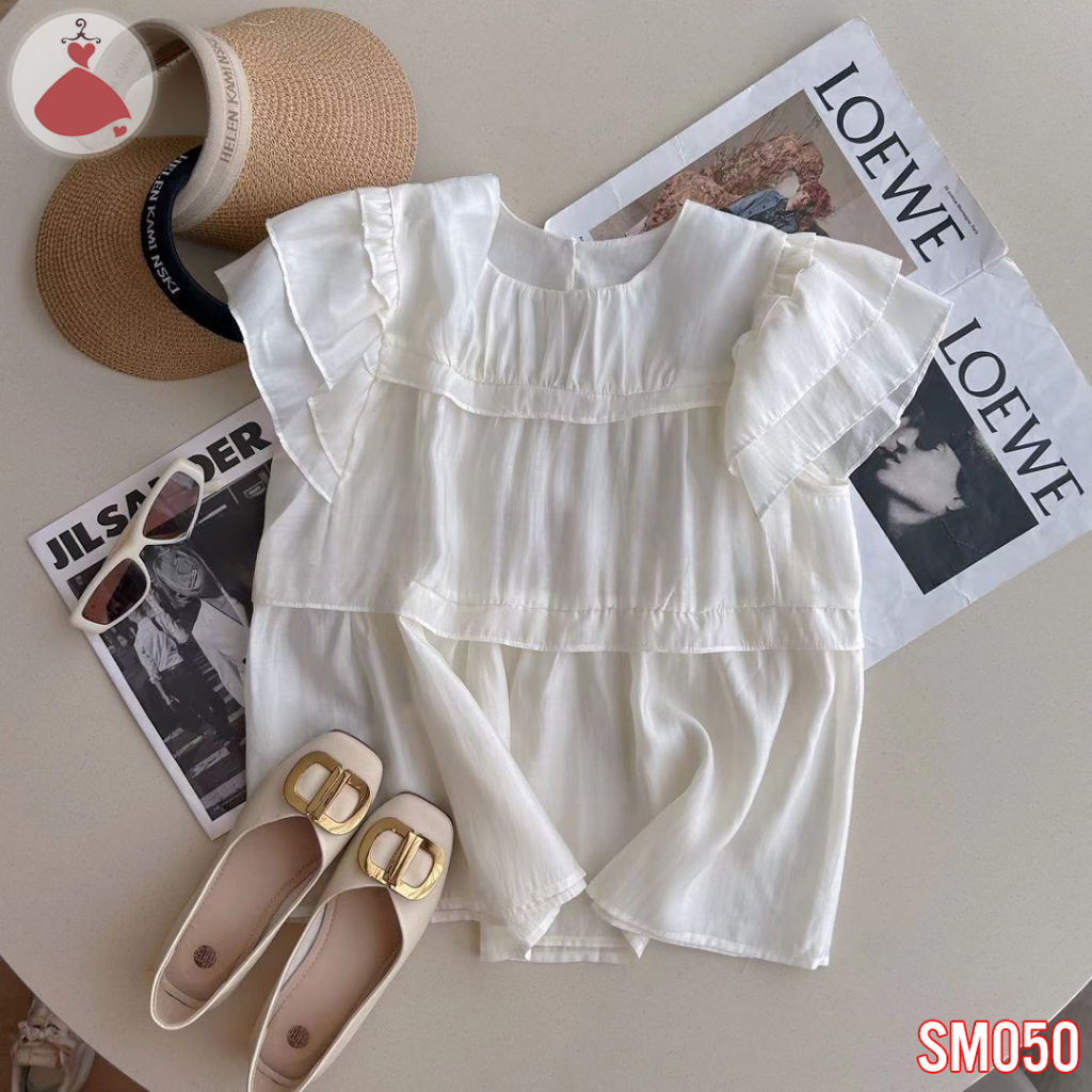 Áo sơ mi xếp tầng mềm mại  SOBIN Big Size cao cấp 50-90 KG, áo sơ mi nữ, SM050