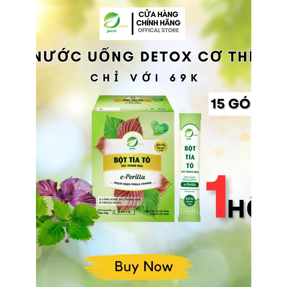 Bột Tía Tô Sấy Thăng Hoa e-perilla Eherbal- Đảm Bảo Hoàn Toàn 100% Dinh Dưỡng.