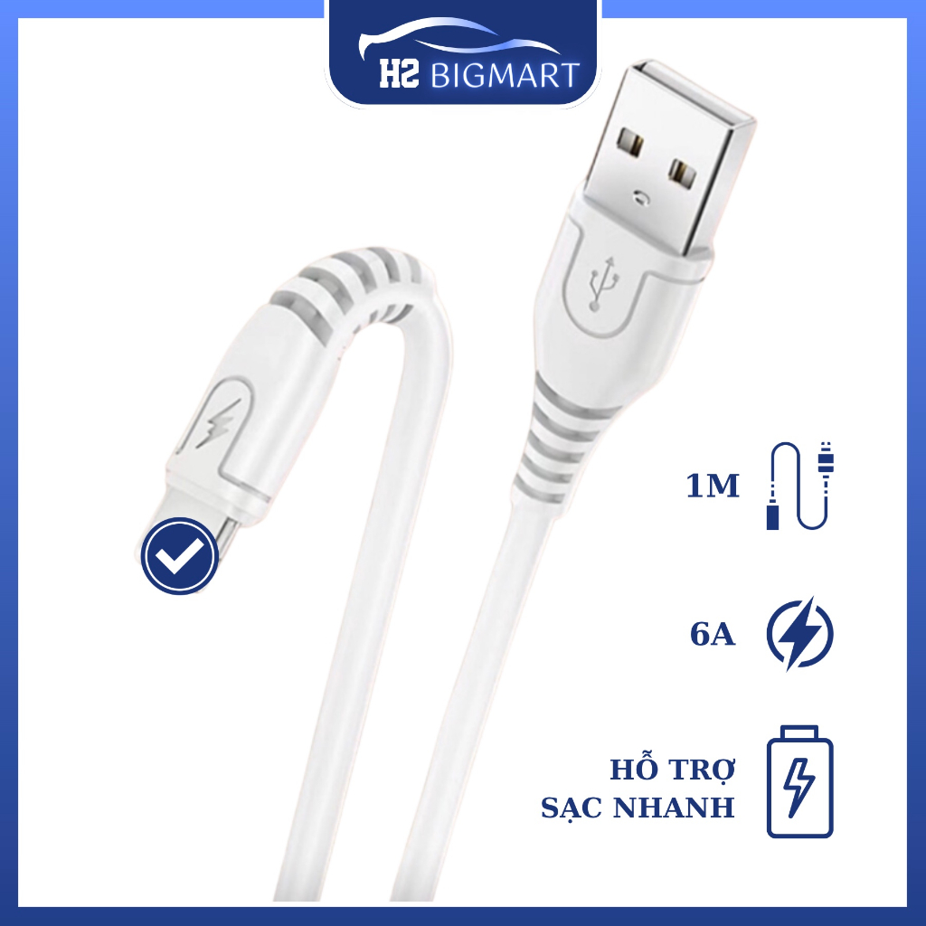 Cáp sạc nhanh SYC, dây sạc điện thoại giá rẻ usb 2.0 6A BM67