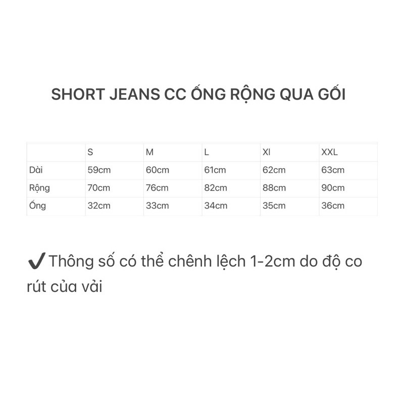Quần short jean qua gối nam và nữ unisex