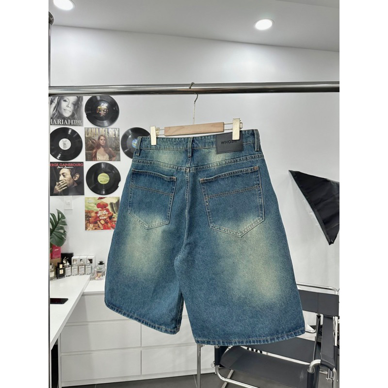 Quần short jean qua gối nam và nữ unisex