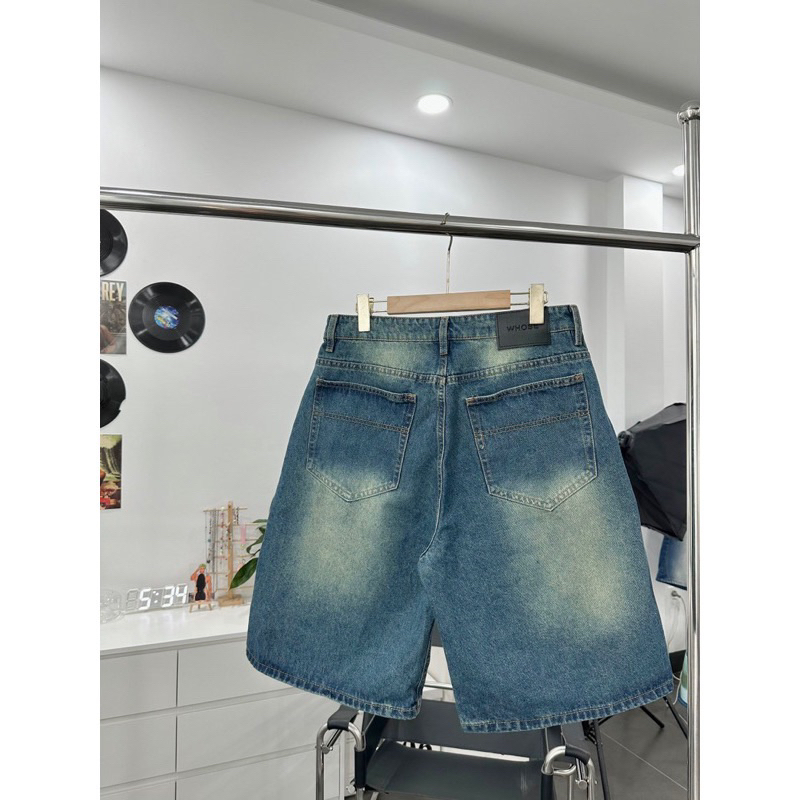 Quần short jean qua gối nam và nữ unisex