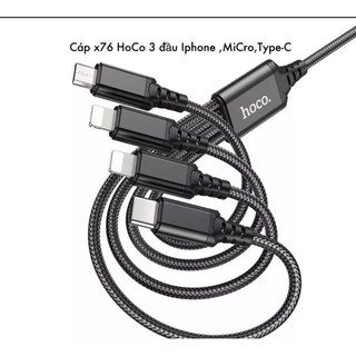 Dây Cáp Sạc Nhanh HOCO X76 4 In 1 Cho iP- Android Micro USB -Type C
