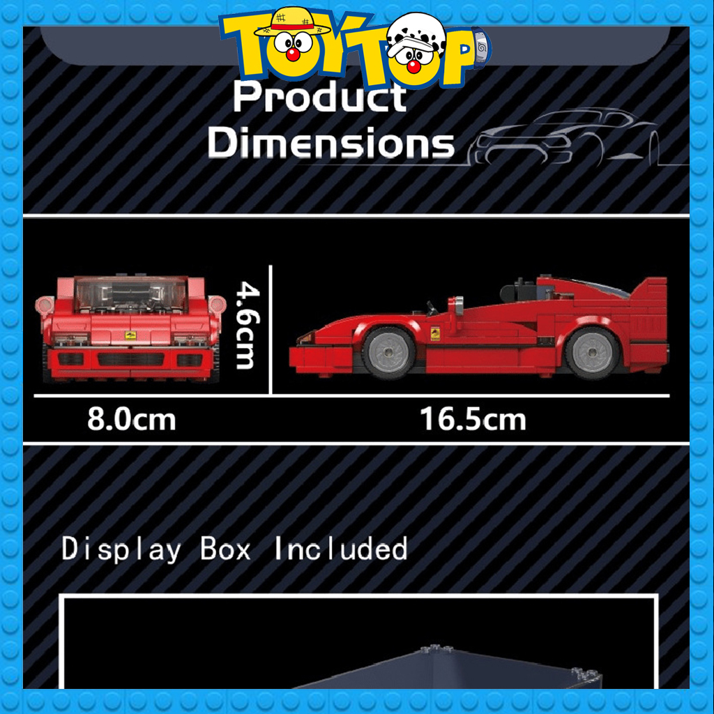 Đồ chơi lắp ráp mô hình siêu xe ô tô Ferrari F40 kèm hộp trưng xếp hình Mould King 27038 với 338 mảnh