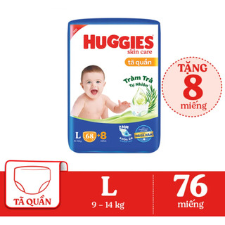[tặng 8 miếng]Tã quần huggies miếng L68 cho bé 9-14kg