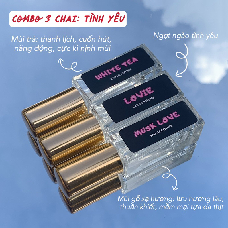 COMBO 3 CHAI TINH DẦU NƯỚC HOA LƯU HƯƠNG 8-12 TIẾNG