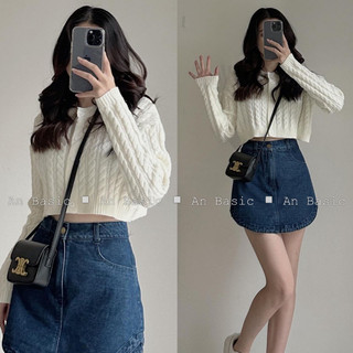 Áo len cadigan thừng dáng croptop hàng QC myra Aocdgthungcrt935/P3K8