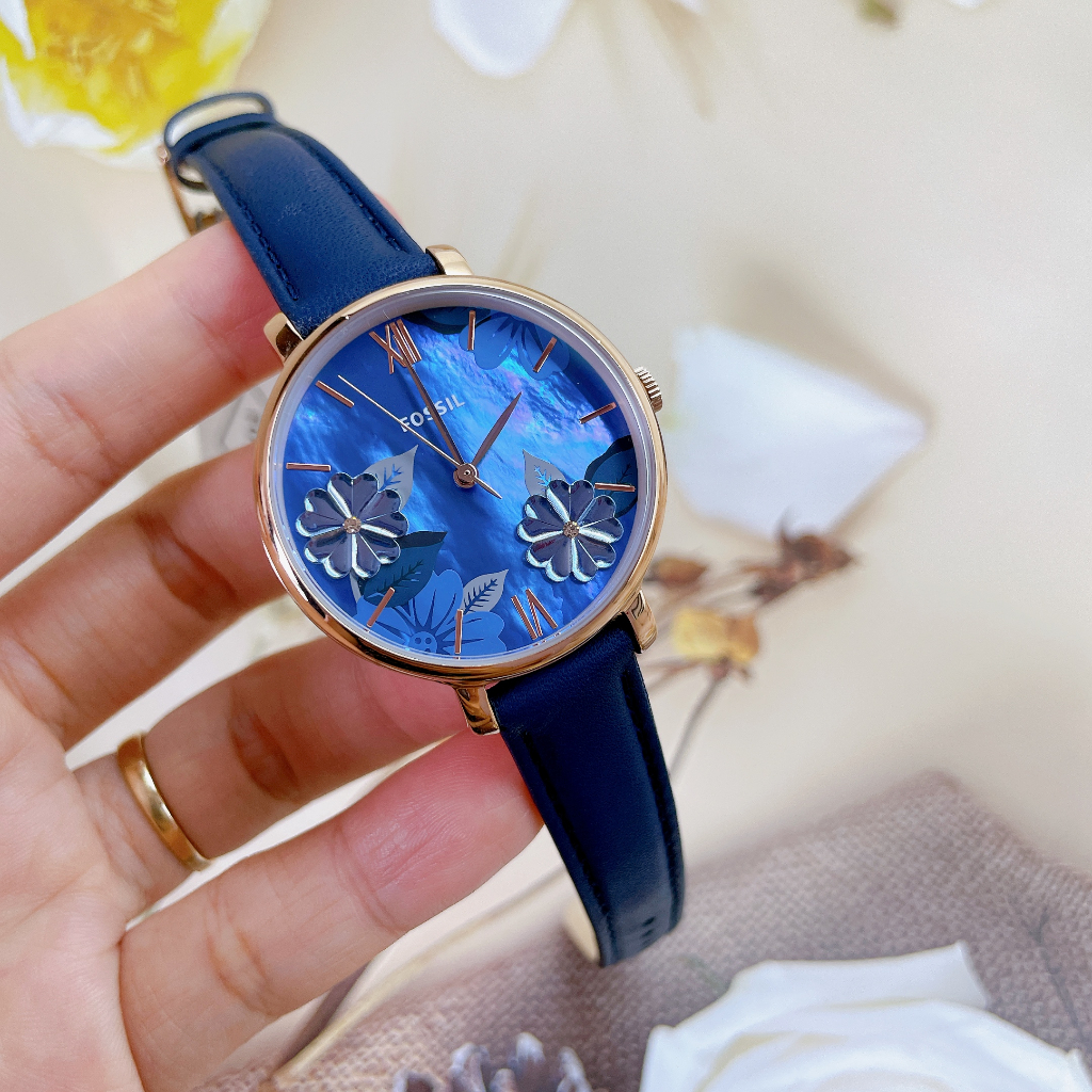 Đồng Hồ Nữ Fossil ES4673 Dây Da Xanh 36mm