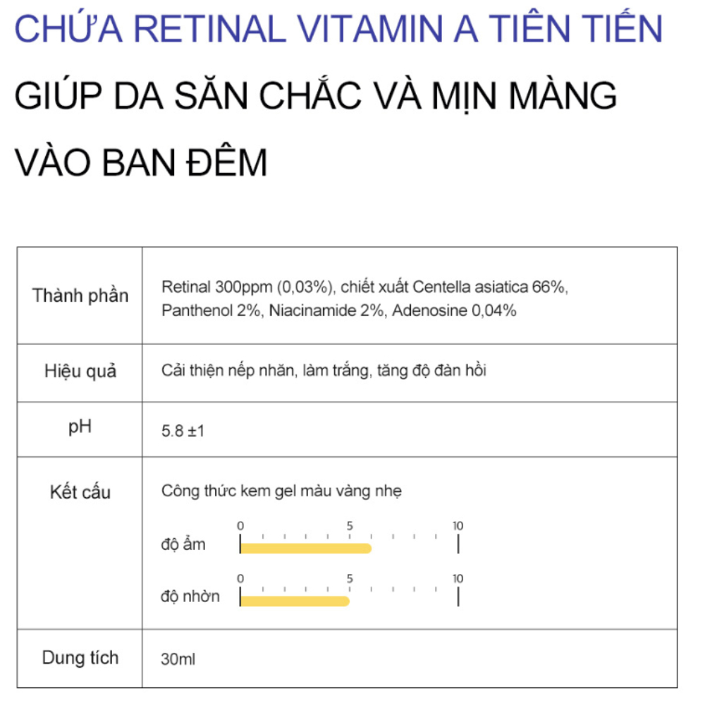 Kem dưỡng ban đêm Derma Factory Retinal 300ppm Cream 30g chống lão hóa