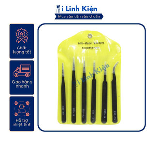 Nhíp gắp linh kiện combo 6 món bằng thép không gỉ chất lượng cao.