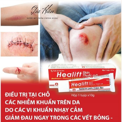 Healift skin 10g kem mỡ bôi ngoài da hỗ trợ vết bỏng, phồng da chân, trầy da.