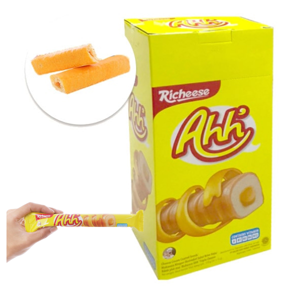 Bánh kem Xốp nhân phô mai Nabati Hộp 150 gr  và Bánh Snack phủ Phô Mai Nabati Ahh 90g