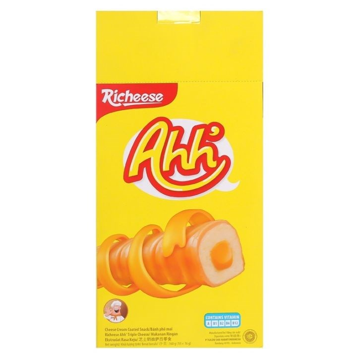 Bánh kem Xốp nhân phô mai Nabati Hộp 150 gr  và Bánh Snack phủ Phô Mai Nabati Ahh 90g
