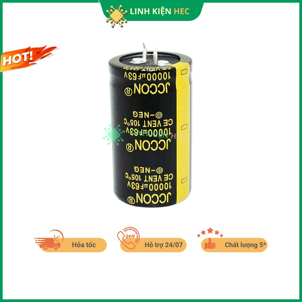 Tụ 63v 10000uf 30x50mm chính hãng JCON linh kiện hec