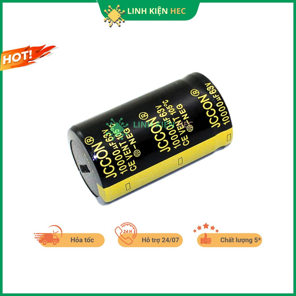 Tụ 63v 10000uf 30x50mm chính hãng JCON linh kiện hec