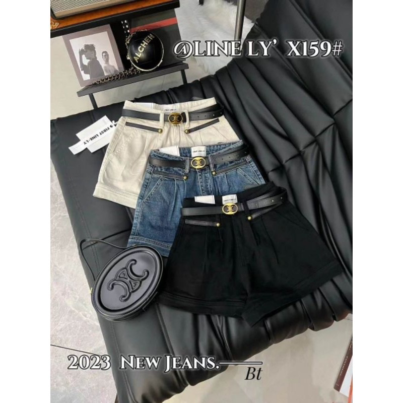 QUẦN SOOC JEANS TAG DA CẠP CAO KÈM ĐAI HÀNG QCL1 MS33322