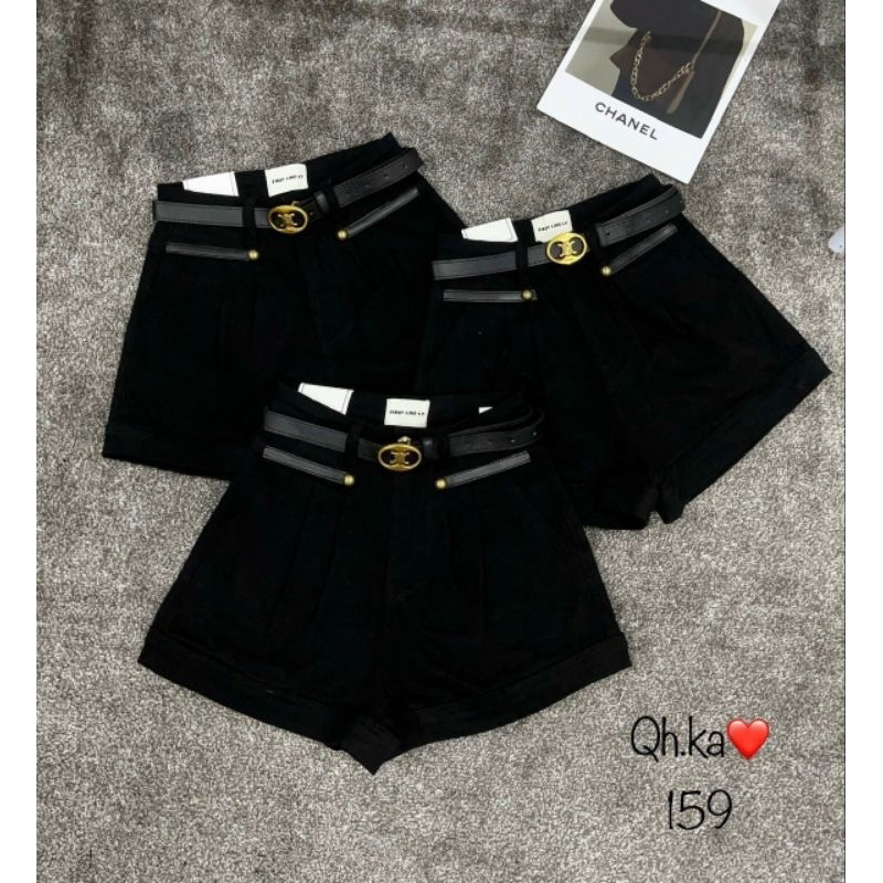 QUẦN SOOC JEANS TAG DA CẠP CAO KÈM ĐAI HÀNG QCL1 MS33322