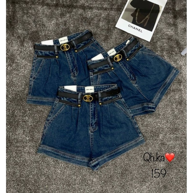 QUẦN SOOC JEANS TAG DA CẠP CAO KÈM ĐAI HÀNG QCL1 MS33322