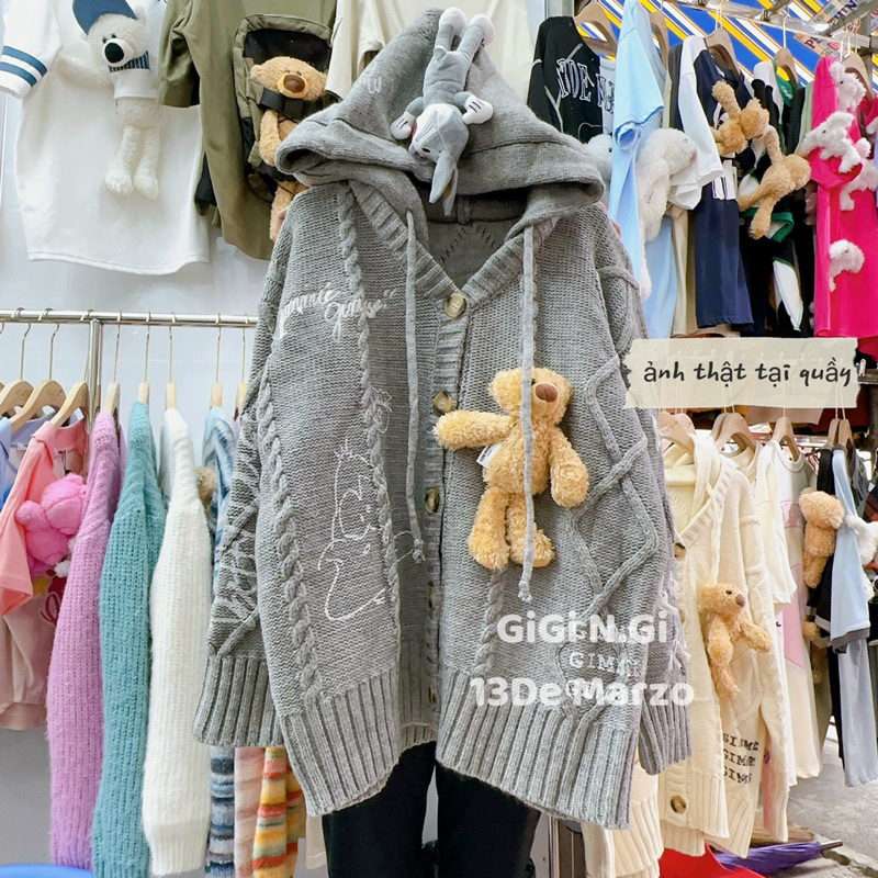 Áo khoác len 13DE MARZO thỏ lonely