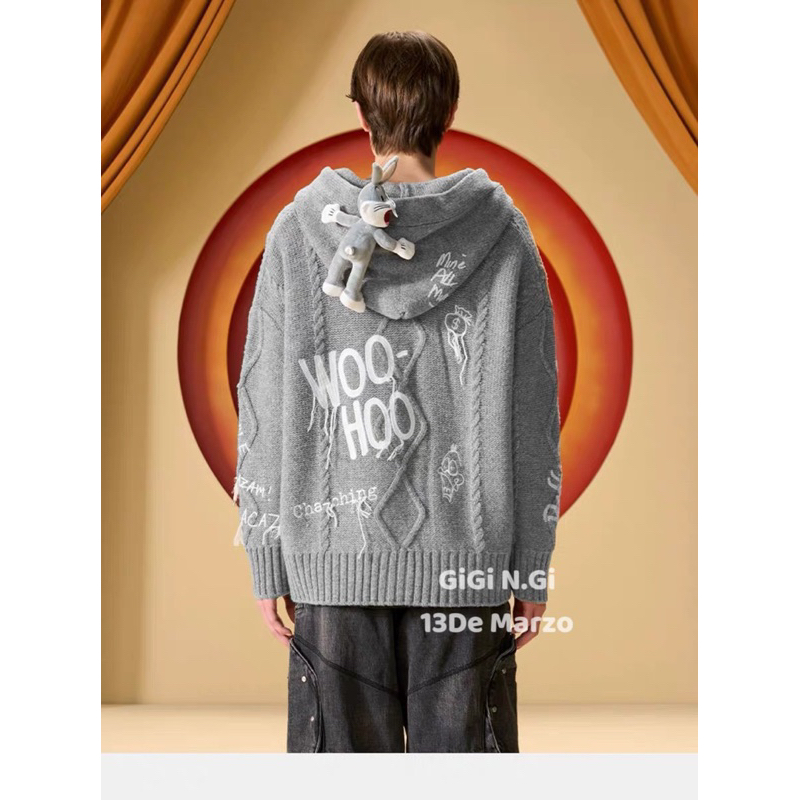 Áo khoác len 13DE MARZO thỏ lonely