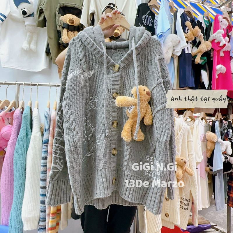 Áo khoác len 13DE MARZO thỏ lonely