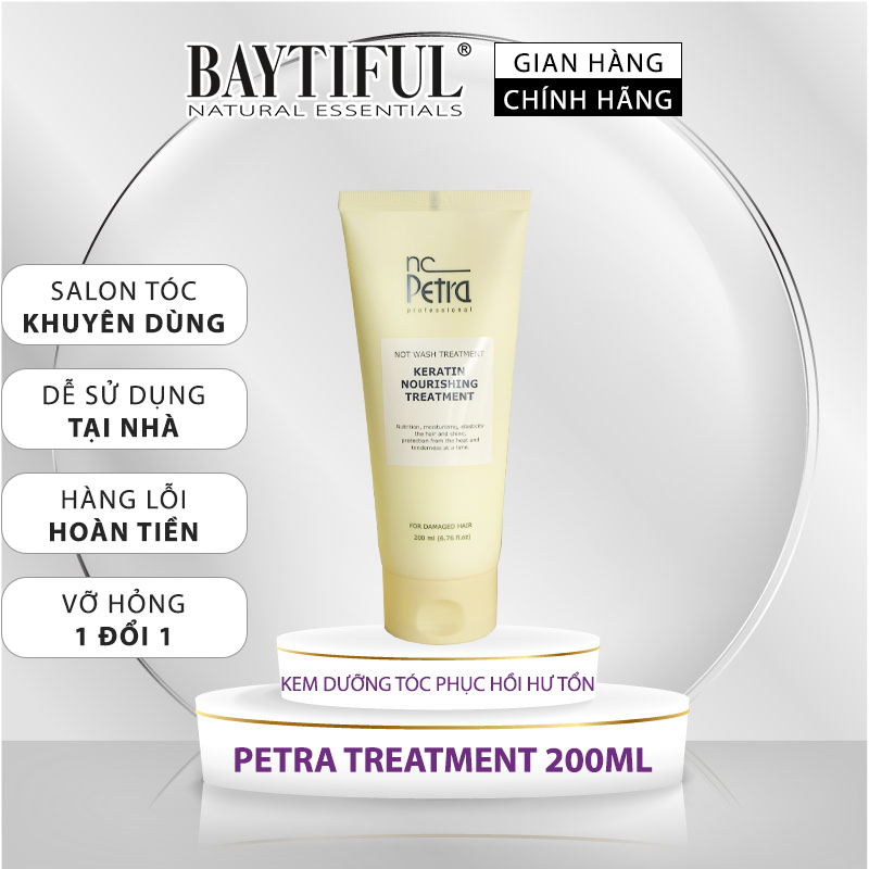 Kem dưỡng tóc keratin, phục hồi tóc khô xơ hư tổn uốn nhuộm duỗi Nc Petra Keratin Mourishing Treatment 200ml