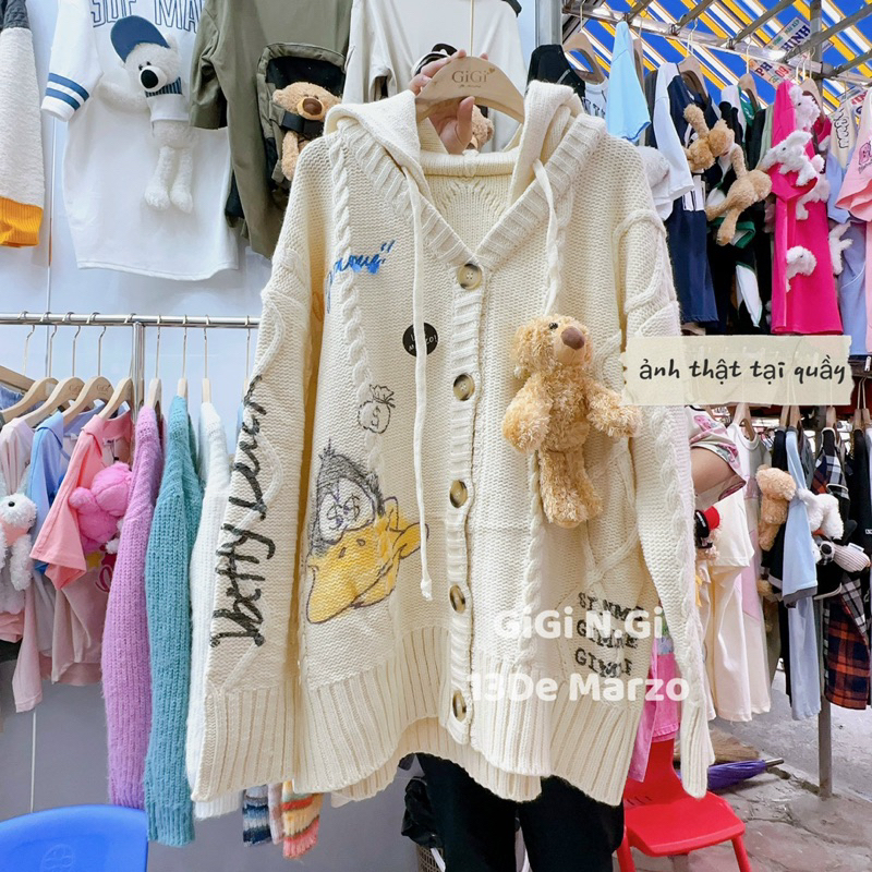 Áo khoác len 13DE MARZO thỏ lonely