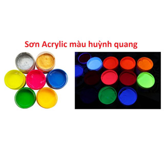 Sơn Acrylic huỳnh quang/ dạ quang khi chiếu đèn UV hũ 30ml
