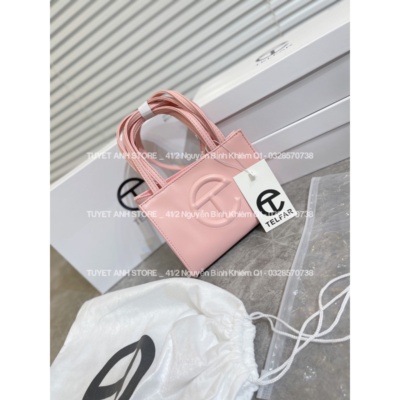 Túi Tel.Fa da đen bóng size 18cm đeo chéo nữ