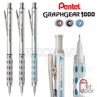 Bút chì kim bấm pentel graphgear 1000 thân thép giấu ngòi pg10