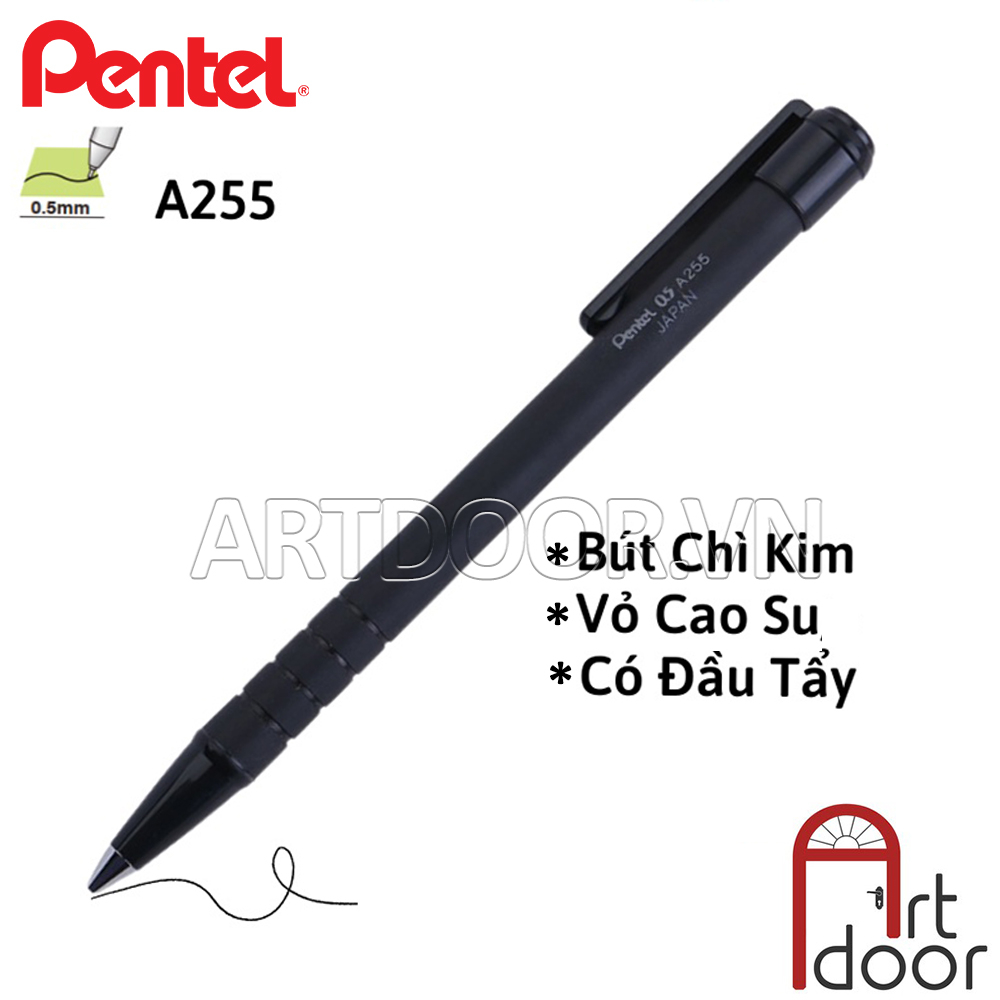 Bút chì bấm PENTEL Thân Đen chính hãng A255
