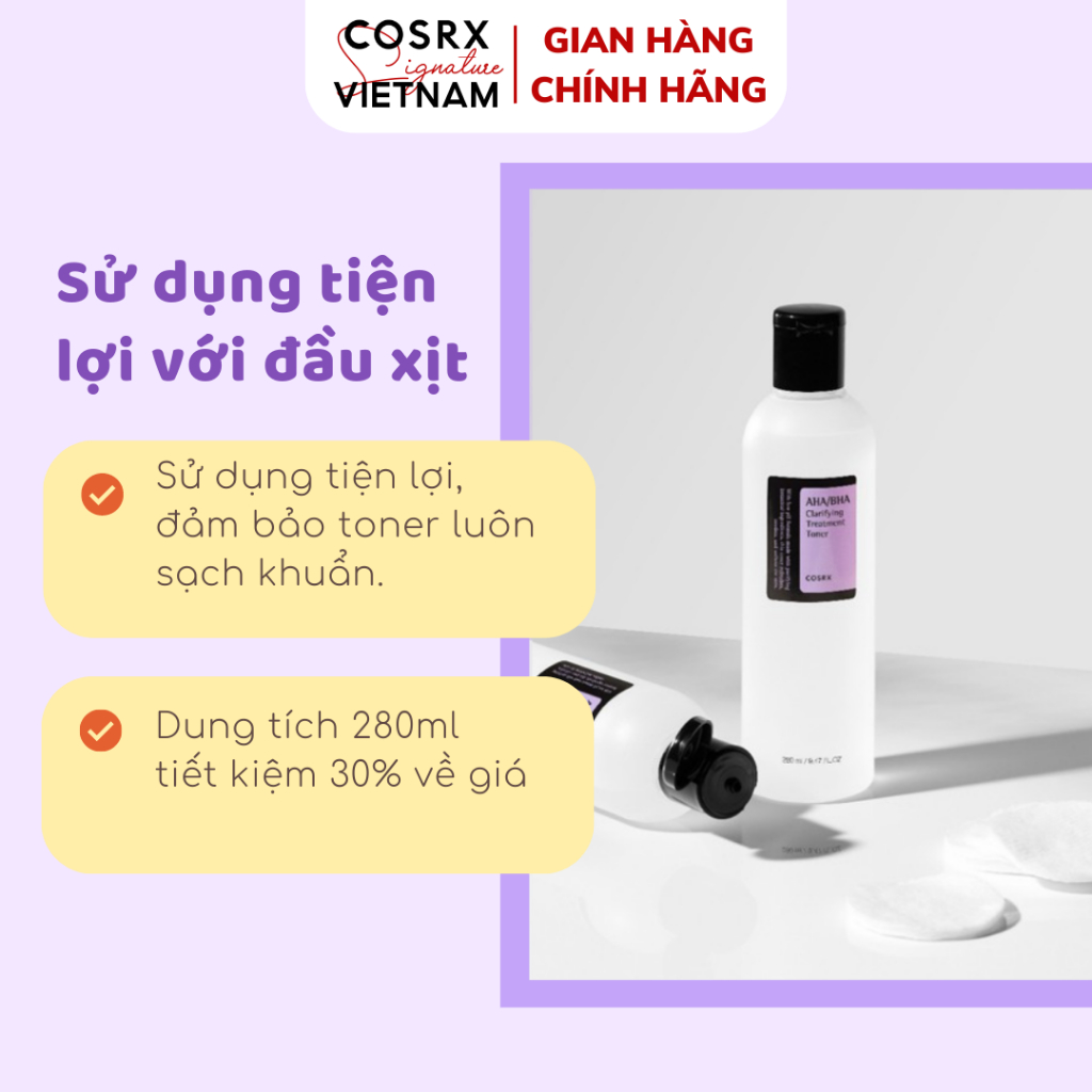 Nước hoa hồng Cosrx AHA/BHA Clarifying Treatment Toner