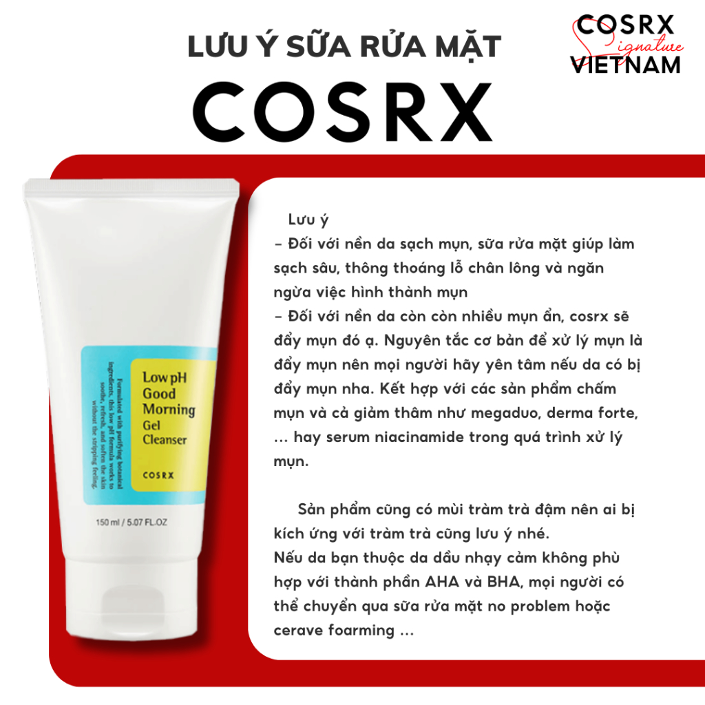 Sữa Rửa Mặt Cosrx Low PH Good Morning Gel Cleanser Dạng Gel Chiết Từ Dầu Cây Trà 150ml | BigBuy360 - bigbuy360.vn