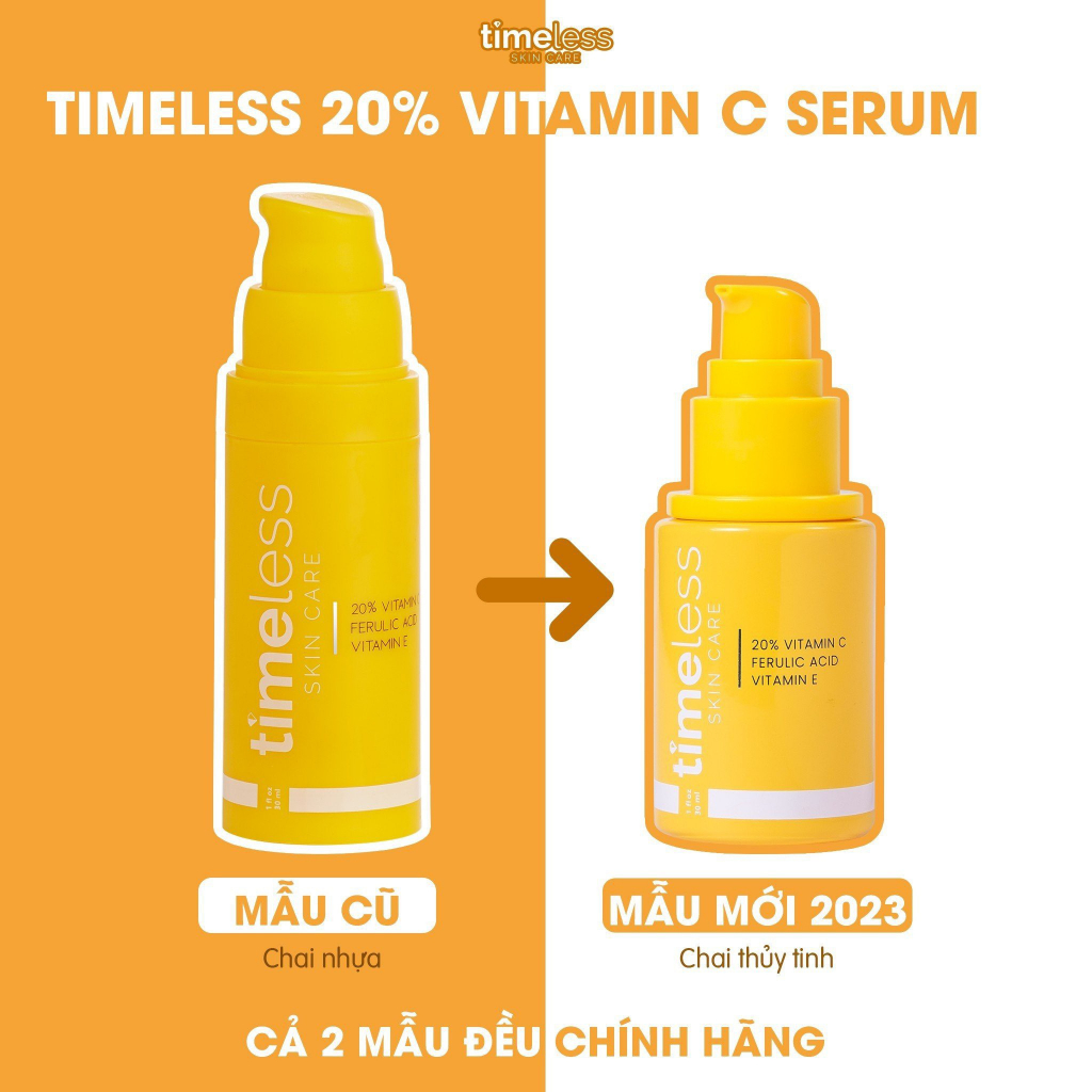 [Chai Thủy Tinh] Tinh Chất Dưỡng Sáng Da Timeless 20% Vitamin C + E + Ferulic Acid Serum Timeless Vitamin C CEF