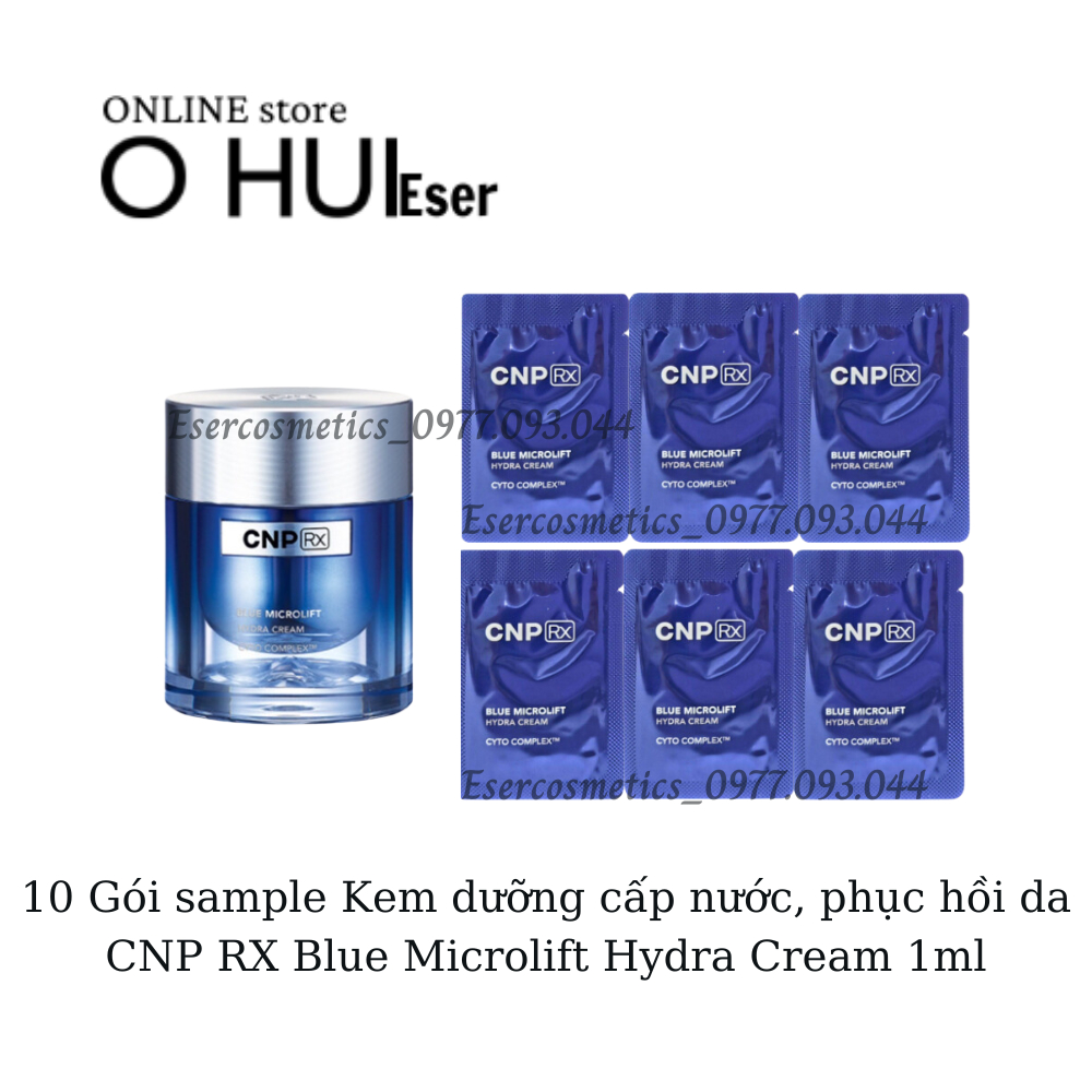 10 Gói sample Kem dưỡng cấp nước, phục hồi da CNP RX Blue Microlift Hydra Cream 1ml _ESERsample
