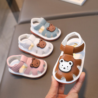 Dép rọ Sandal tập đi cho bé gắn hình Gấu siêu dễ thương
