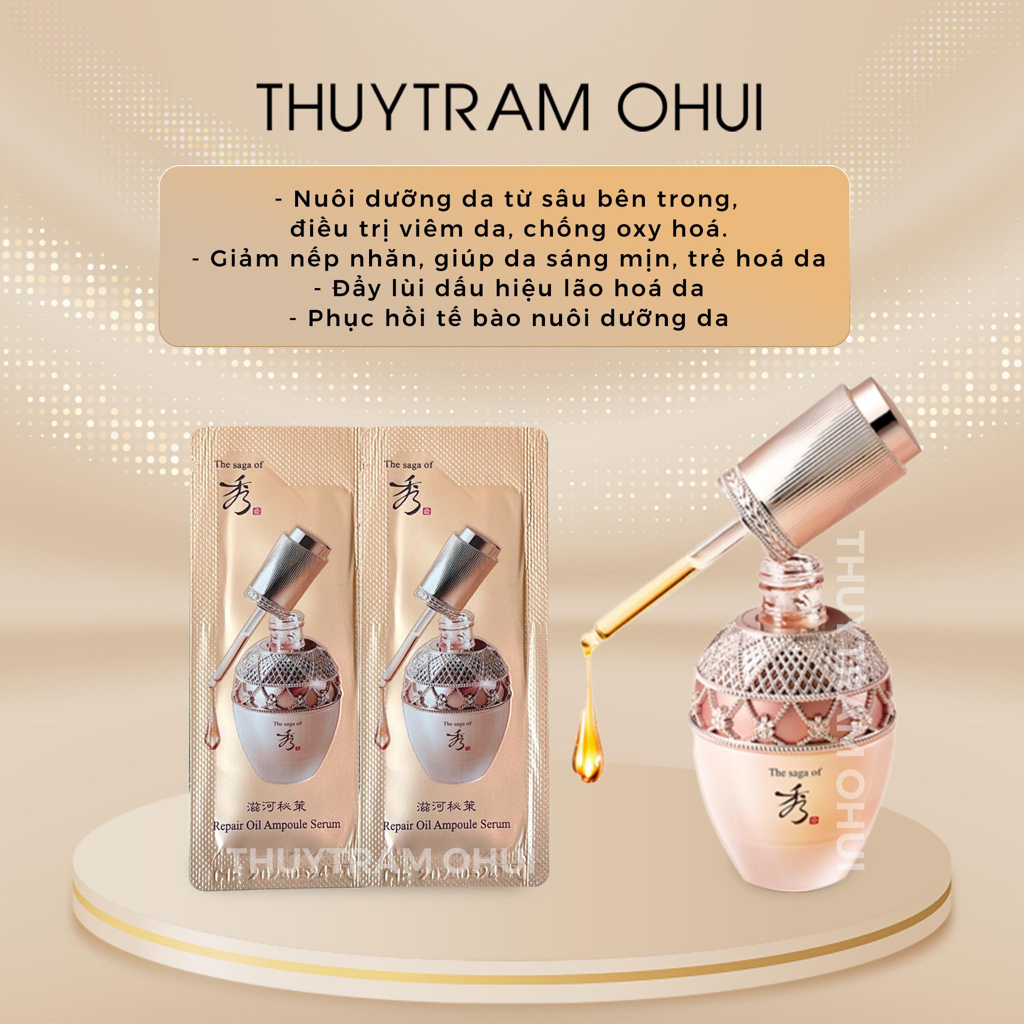 Tinh Dầu Chống Lão Hoá Se Lỗ Chân Lông Saga- Repair Oil Ampoule Serum 1ml