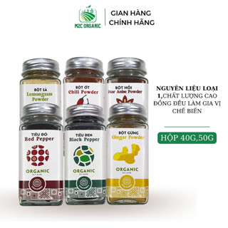 Bột gia vị hữu cơ Vinasamex 50g nhiều loại bột hành, tỏi, tiêu, ớt, gừng, nghệ, sả, hồi, quế
