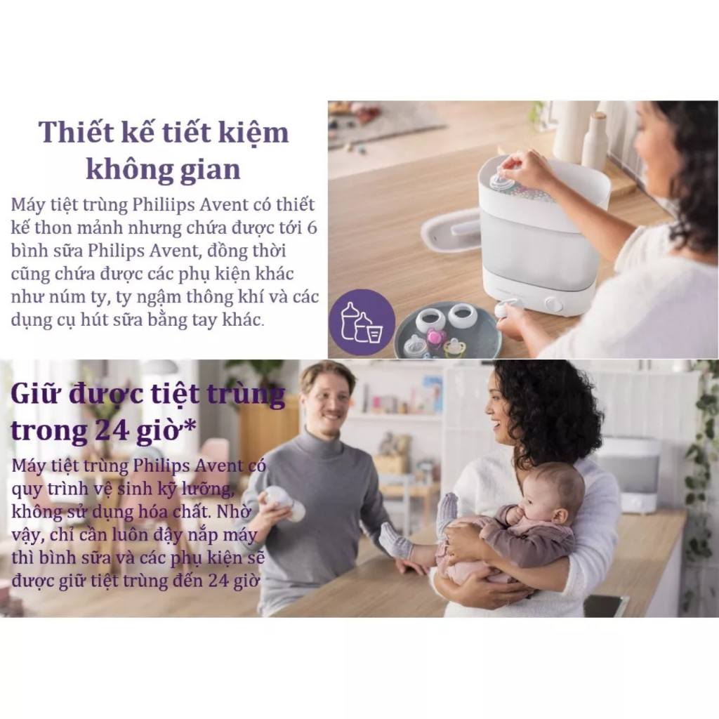 MÁY TIỆT TRÙNG & SẤY KHÔ BÌNH SỮA PHILIPS AVENT SCF293/00, SCF291/00