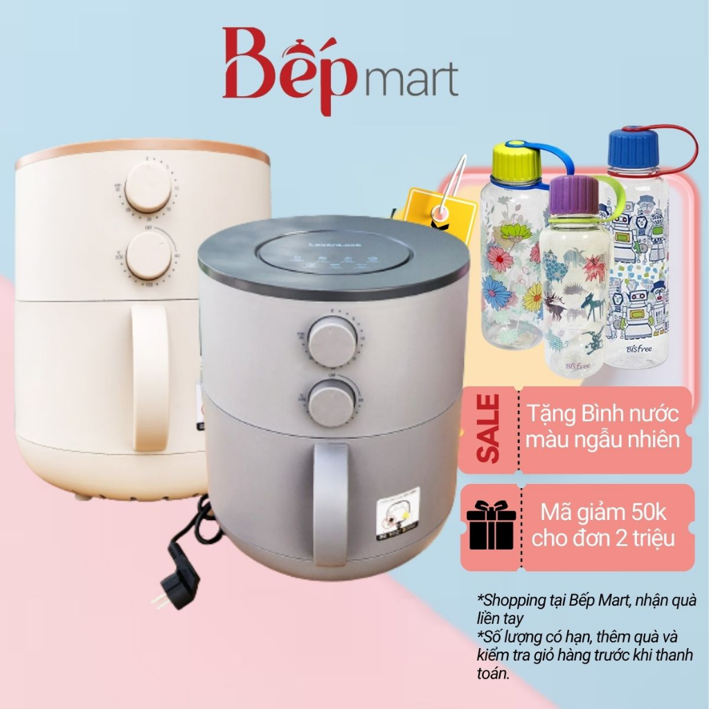 Nồi chiên không dầu LocknLock Mechanical Air Fryer EJF179 (5,5L), chống dính, điều khiển cơ- bepmart - hàng chính hãng