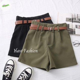 Quần short nữ Haviss cạp cao chất vải vintex cao cấp thiết kế kèm đai mặc tôn dáng phong cách trẻ trung năng động