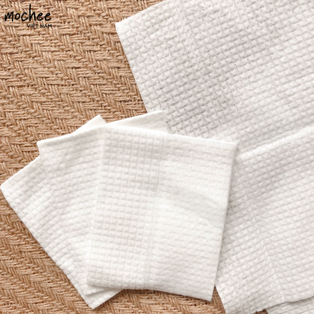 Khăn giấy khô đa năng Mochee 160 tờ, khăn vải khô cho bé sợi bông tự nhiên - Monnie Kids