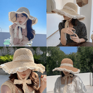 Nón cói mềm viền ren, mũ đi biển vintage Hàn Quốc dễ thương - BL135