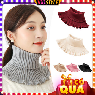 Khăn Len Choàng Cổ Chui Đầu Giả Áo Cổ Lọ Giữ Ấm