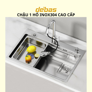Chậu rửa bát 1 hố to thông minh inox 304 cao cấp Debas 7846