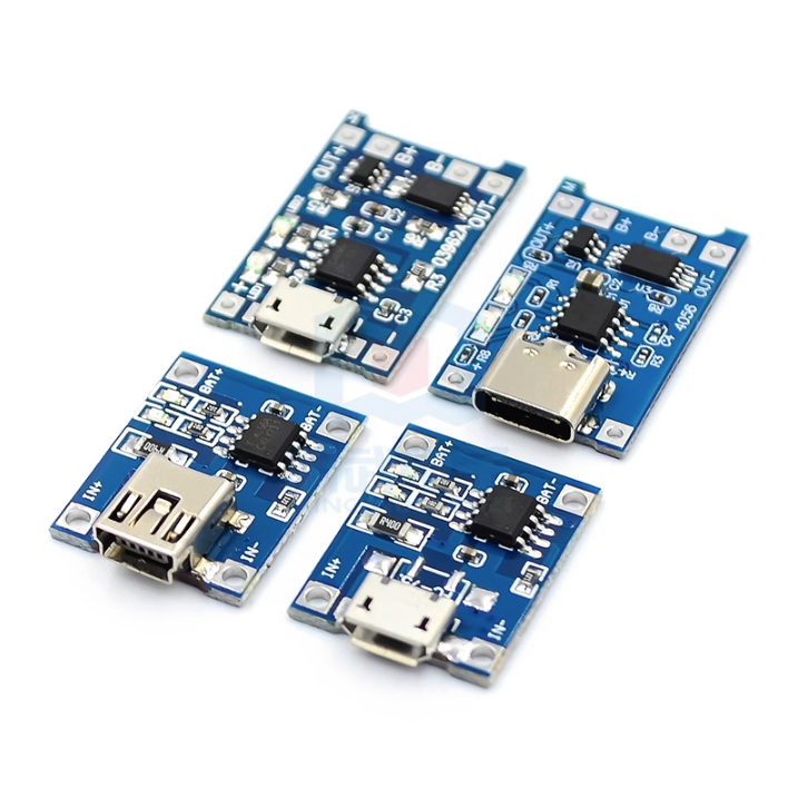 Mạch sạc pin lithium 1A TP4056, module sạc pin lithium hạn dòng tự ngắt 3.7V 3.8V 4.2V 18650 4056 cổng micro USB Type C
