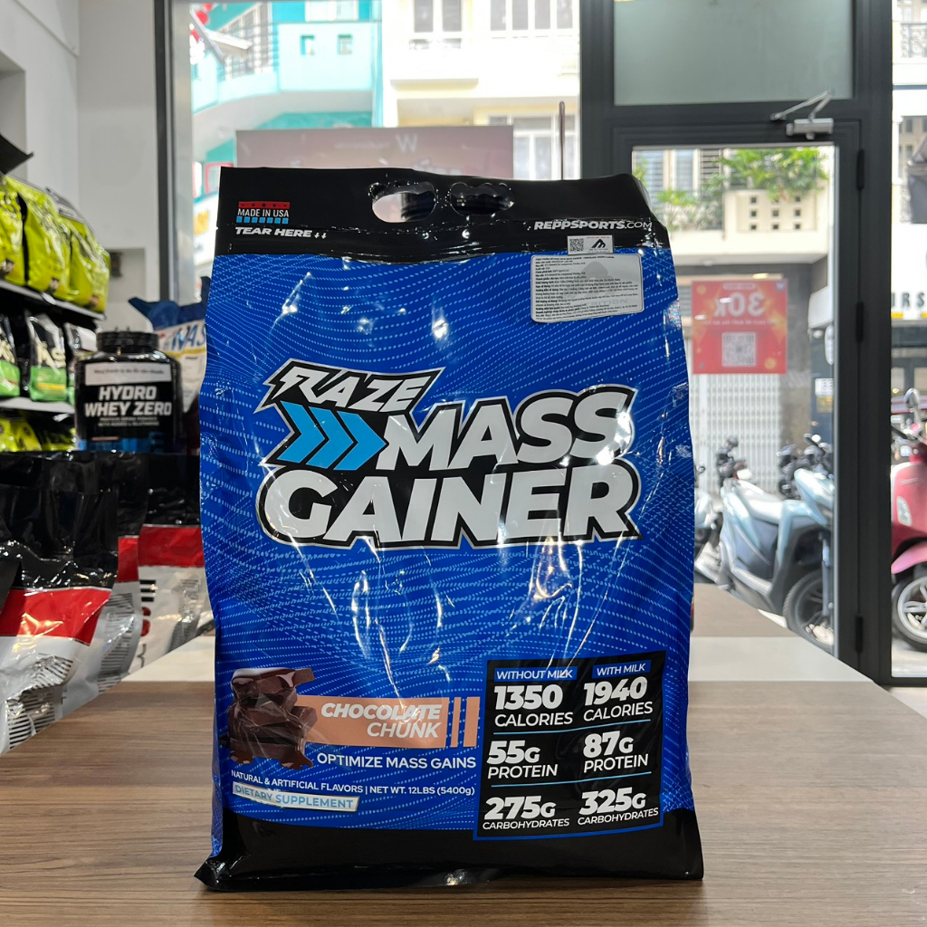 RAZE MASS 5.4kg - Sữa tăng cân, tăng cơ cho người gầy, siêu gầy, bổ sung Calo cao whey Protein, BCAA, EAA