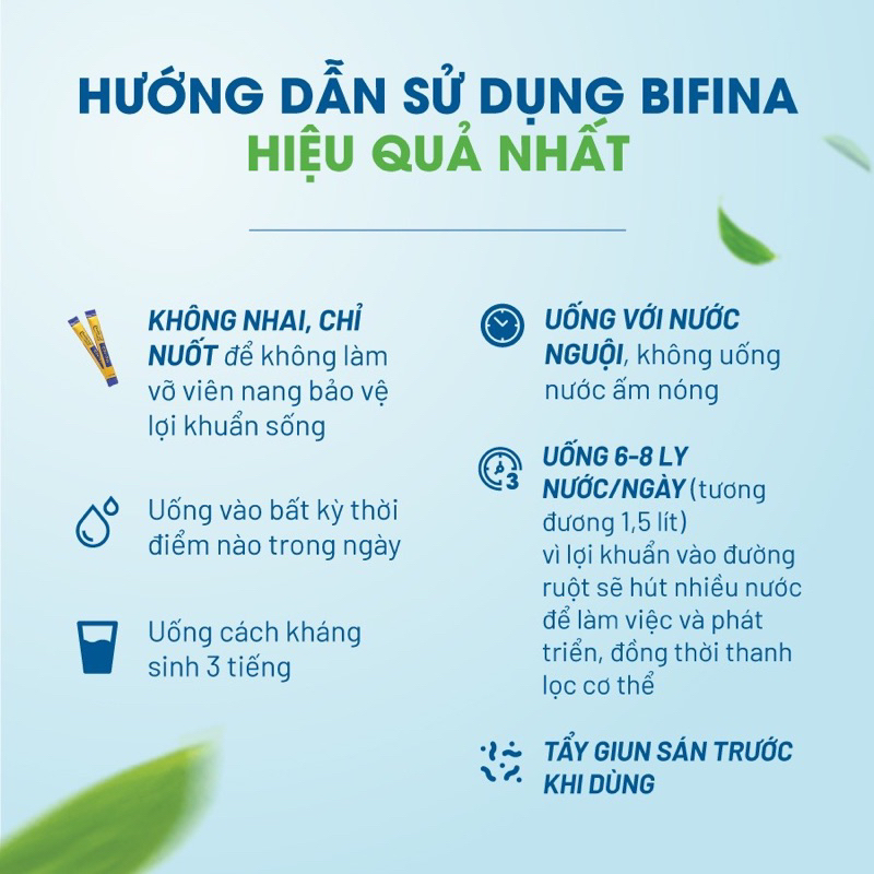 Men Vi Sinh Bifina Ex Health Aid Giảm Rối Loạn Nhiễm Khuẩn Đường Ruột Hộp 30 & 60 Gói