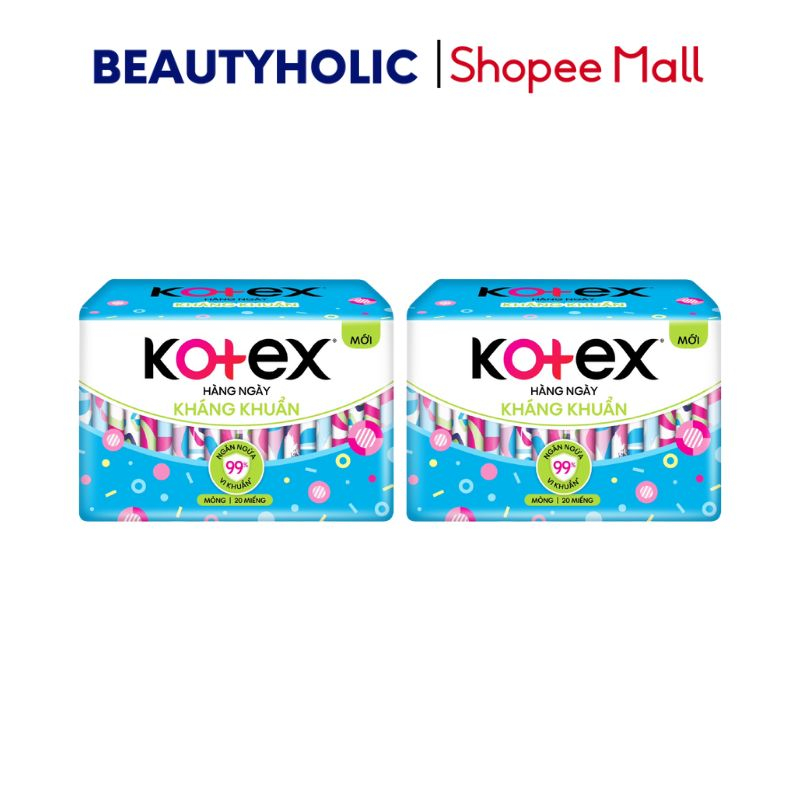 Băng Vệ Sinh Kotex Hằng Ngày Không Cánh Gói Siêu Tiết Kiệm dài 15cm 20 Miếng/Gói